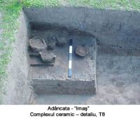 Chronicle of the Archaeological Excavations in Romania, 2003 Campaign. Report no. 4, Adâncata, Imaş.<br /> Sector T8-2003.<br /><a href='CronicaCAfotografii/2003/004/T8-2003/adancata-vase-t8.JPG' target=_blank>Display the same picture in a new window</a>. Title: T8-2003