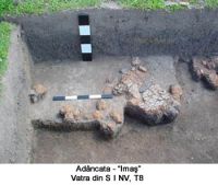 Chronicle of the Archaeological Excavations in Romania, 2003 Campaign. Report no. 4, Adâncata, Imaş.<br /> Sector T8-2003.<br /><a href='CronicaCAfotografii/2003/004/T8-2003/adancata-vatra-t8.JPG' target=_blank>Display the same picture in a new window</a>. Title: T8-2003