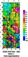 Cronica Cercetărilor Arheologice din România, Campania 2003. Raportul nr. 165, Roşia Montană, La Hop-Găuri<br /><a href='CronicaCAfotografii/2003/165/rosia-montana-taul-secuilor-harta-magneto-sector-c.jpg' target=_blank>Priveşte aceeaşi imagine într-o fereastră nouă</a>