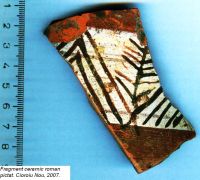Cronica Cercetărilor Arheologice din România, Campania 2007. Raportul nr. 46, Cioroiu Nou, La Cetate<br /><a href='CronicaCAfotografii/2007/046-CIOROIU-NOU-DJ-C/fragment-ceramic-pictat.jpg' target=_blank>Priveşte aceeaşi imagine într-o fereastră nouă</a>