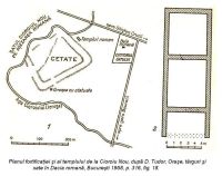 Cronica Cercetărilor Arheologice din România, Campania 2007. Raportul nr. 46, Cioroiu Nou, La Cetate<br /><a href='CronicaCAfotografii/2007/046-CIOROIU-NOU-DJ-C/planul-fortificatiei-si-templului-de-la-cioroiu-nou.jpg' target=_blank>Priveşte aceeaşi imagine într-o fereastră nouă</a>