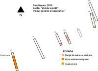 Cronica Cercetărilor Arheologice din România, Campania 2010. Raportul nr. 29, Jac, Pomăt<br /><a href='CronicaCAfotografii/2010/029/140734-02-Sector-forum-Plan-general-zid-de-incinta-2.jpg' target=_blank>Priveşte aceeaşi imagine într-o fereastră nouă</a>