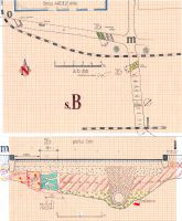 Chronicle of the Archaeological Excavations in Romania, 2020 Campaign. Report no. 36, Orăştie, Magazin Vulcu<br /><a href='CronicaCAfotografii/2020/01-Sistematice/036-orastie/pl-3-segmentul-l-m-sector-b-plan-si-profil.jpg' target=_blank>Display the same picture in a new window</a>