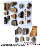 , Singureni, Valea Bătrâna<br /><a href='https://ran.cimec.ro/RANatasamente/i2/20875A5B1A134F4DBFBFD7614F9C4AD1.jpg' target=_blank>Display the same picture in a new window</a>. Author: Ana Ilie. Title: Ceramică de sec IV identificată în perimetrul sitului. Source: Ana Ilie, Studiu de evaluare a potențialului arheologic al comunei Singureni, jud. Giurgiu, 2023