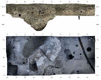 Cronica Cercetărilor Arheologice din România, Campania 2021. Raportul nr. 22, Dudeştii Vechi, Movila lui Deciov (Östelep)<br /><a href='https://ran.cimec.ro/RANatasamente/i2/8276606E81C94DC4BE5FC1FF0E17B075.jpg' target=_blank>Priveşte aceeaşi imagine într-o fereastră nouă</a>. Titlu: Stratigrafia profilului nord-vestic al suprafetei A-B(sus); Suprafata A-B. Aspect al gurndului Ia finalul campaniei 2021(jos).